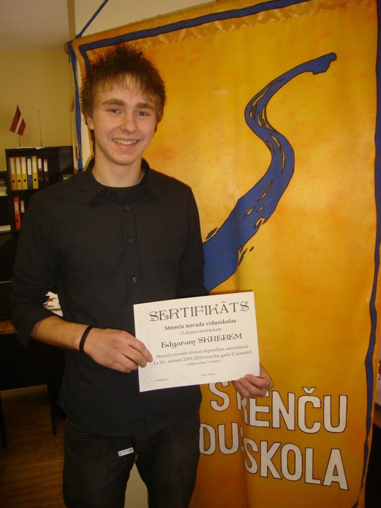 Strenču novada vidusskolas 11. klases skolnieks Edgars Skrebe
Autors: Sandra Pētersone