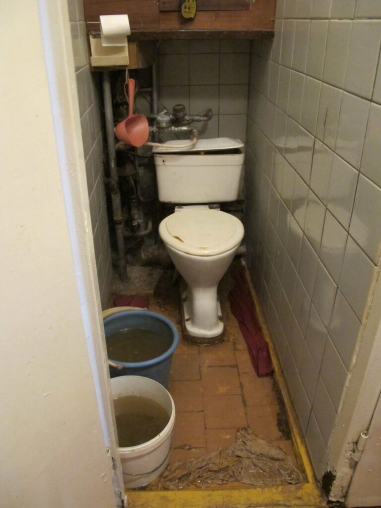  81 gadu vecās valcēnietes Lindas Daugules dzīvokļa tualetes saturs ieplūst nevis kanalizācijā, bet uz grīdas. 
Autors: Inga Karpova