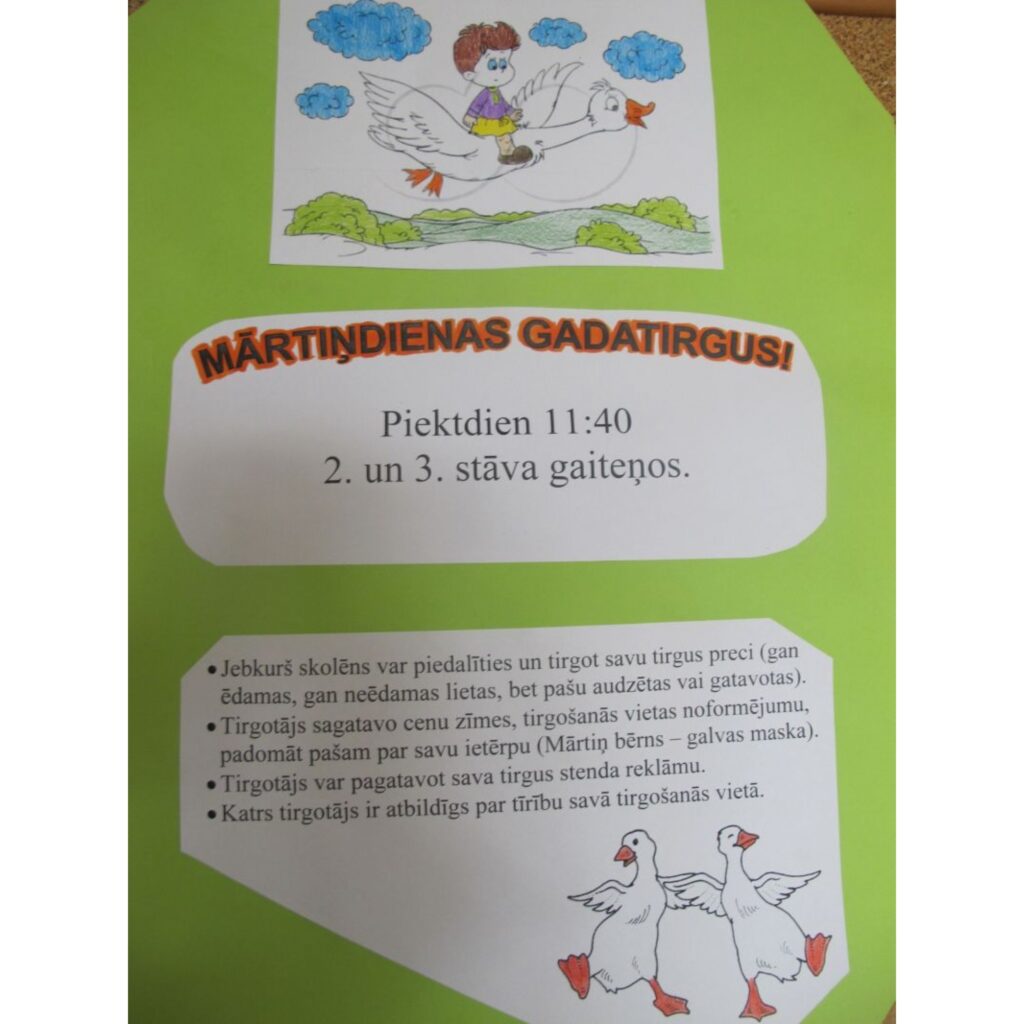 Valkas pamatskolā par prieku Mārtiņiem notiek tirgus un jautras izdarības.
Autors: Inga Karpova korespondente