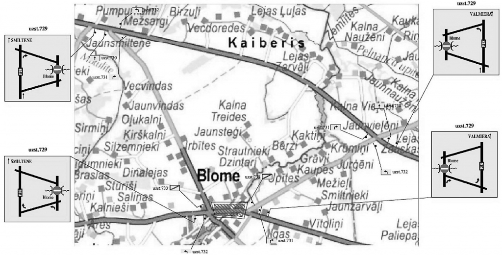 Autovadītāju ievērībai – no nākamās nedēļas tiks uzsākti Nigras tilta periodiskās uzturēšanas darbi Blomes centrā. Shēmā redzama satiksmes organizācija remontdarbu laikā un apbraucamie ceļi.