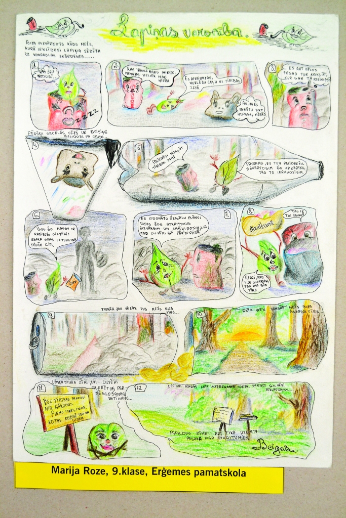 Labāko vidū arī Ērģemes pamatskolas skolnieces komikss.