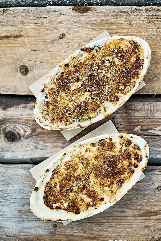 Ķirbju un sēņu gratins