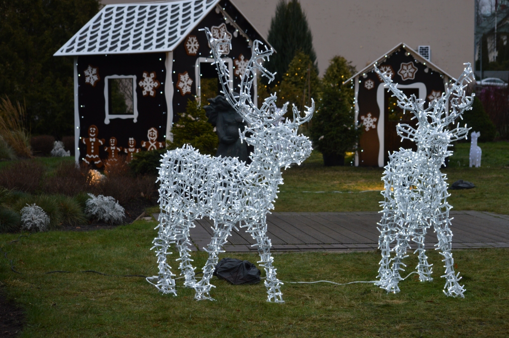 Miniatūrajā pasaku valstībā Smiltenes centra skvērā pie domes ēkas šoziem ir jaunpienācēji –  divi tumsā mirdzoši ziemeļbrieži.                                                                                                                                                        
Autors:  SANDRA PĒTERSONE