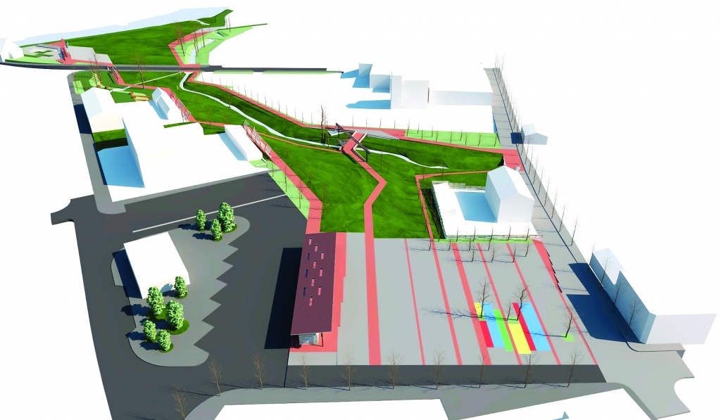 Centrālā laukuma malā, Rīgas ielā atstāta Valkas autoostas ēka. Pie tās būs stāvvietas sešiem autobusiem. Laukuma Latgales ielas malā tiks ierīkots rotaļlaukums ar krāsainu segumu un dažādām rotaļierīcēm.
