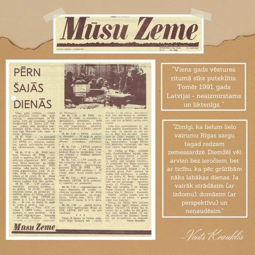 Deviņdesmitajos gados viens no Latvijas neatkarības iegūšanas notikumu aktīvākajiem atbalstītājiem un atspoguļotājiem bija Valkas rajona laikraksts “Mūsu Zeme”, pēc tam – “Ziemeļlatvija”. 
Autors:  NO VALKAS NOVADA CENTRĀLĀS BIBLIOTĒKAS ARHĪVA