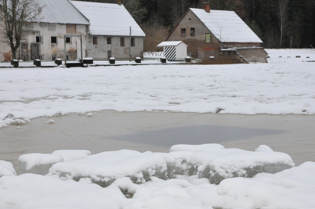 Vakar aizbraucot uz Zāģezeru, “Ziemeļlatvija” pārliecinājās, ka ziemas sezonā ezeru iecienījuši ne tikai azartiski motociklisti, bet arī ziemas peldētāji jeb roņi. Netālu no krasta redzams izzāģēts kvadrātveida  āliņģis.                                                                                                                                       
Autors:  INGA KARPOVA 