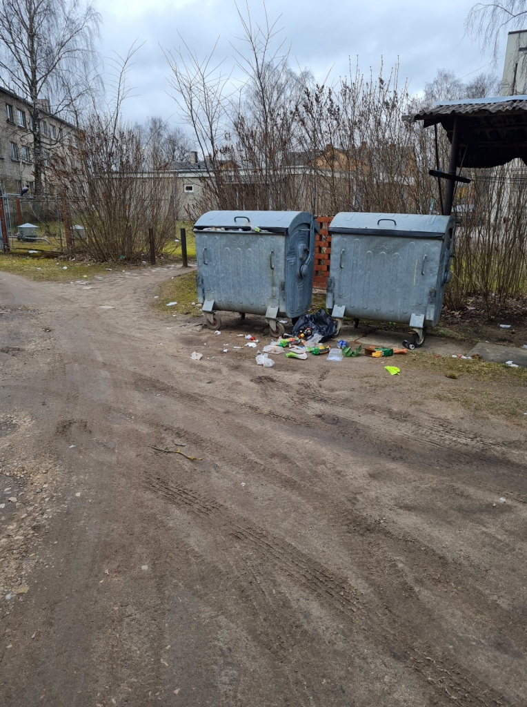 Šāds skats regulāri redzams pa Gaujas ielas 6. nama logiem Smiltenē. Atkritumu konteineri ir ne vien pilni, bet arī teritorija ap tiem ir neestētiska.                                                                                                        
Autors: NO GITAS GĀTERES ARHĪVA