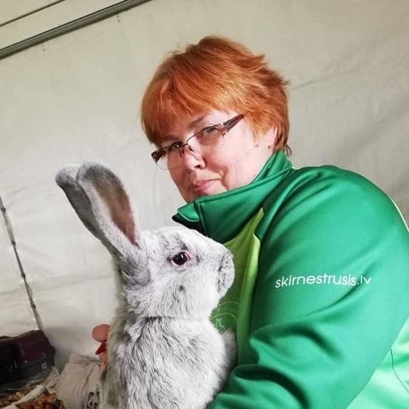Dzintra Lezdiņa no piemājas saimniecības “Ķiguļi” labi saprotas ar dažādu šķirņu trušiem.  
Autors: No Dz. Lezdiņas personīgā arhīva
