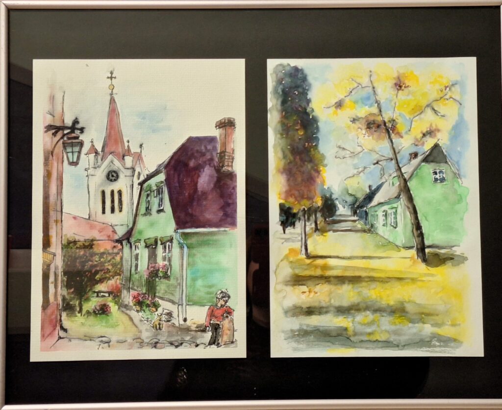 Mākslas darbi, kas redzami izstādē, ir tapuši vienas vasaras laikā, apturot mirkļus Valkā un Valgā, kā arī dažviet Cēsīs.