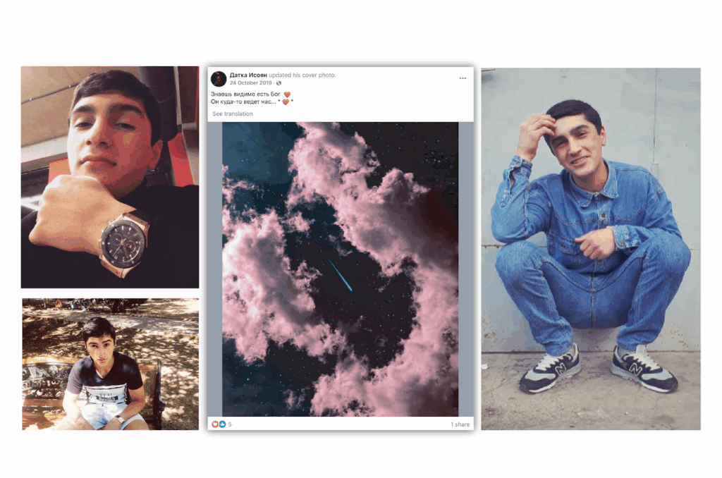 Isojana sociālo mediju publiskā informācija ir vairākus gadus veca. Tur viņš dalās gan ar savām, gan draugu bildēm. Tāpat viņam patīk dažādi iedvesmojoši citāti, piemēram, pie viena no attēliem viņš raksta “Zini, acīmredzot Dievs ir. Viņš mūs kaut kur ved”.

Autors: EKRĀNUZŅĒMUMI NO ISOJANA PROFILIEM VK UN “FACEBOOK”