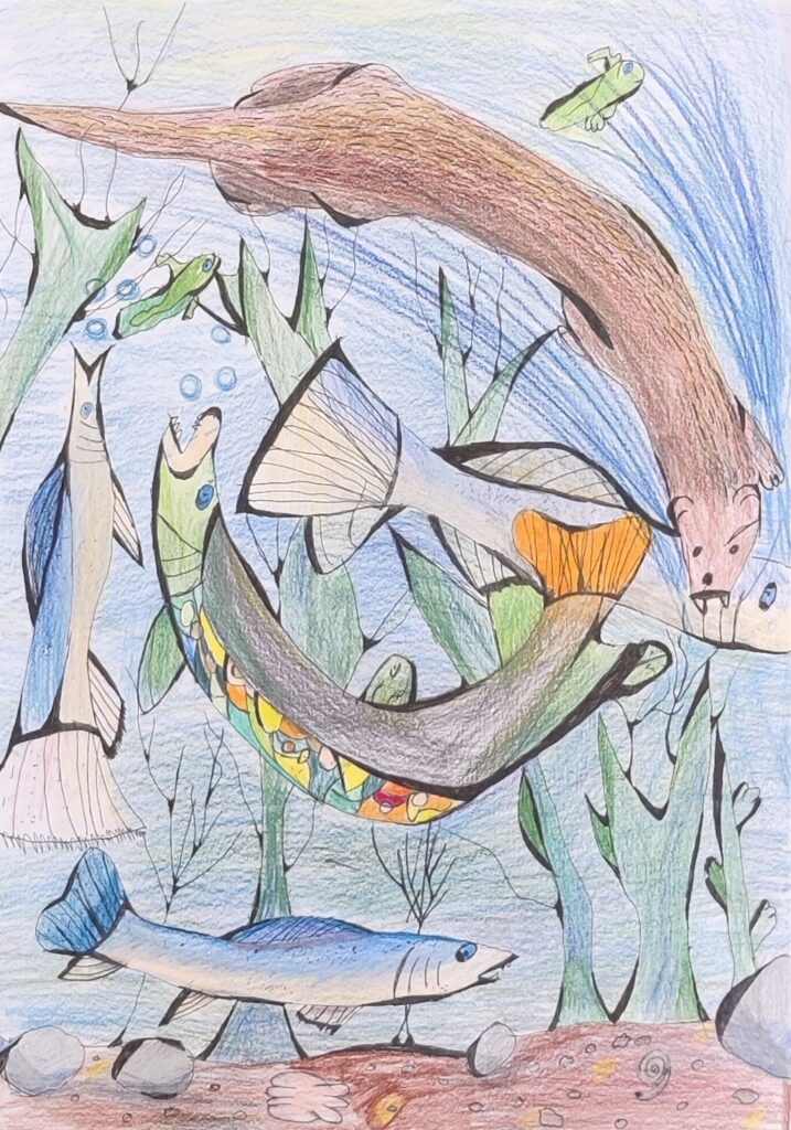 Roberta Stricka darbs "Ūdra lielais loms".