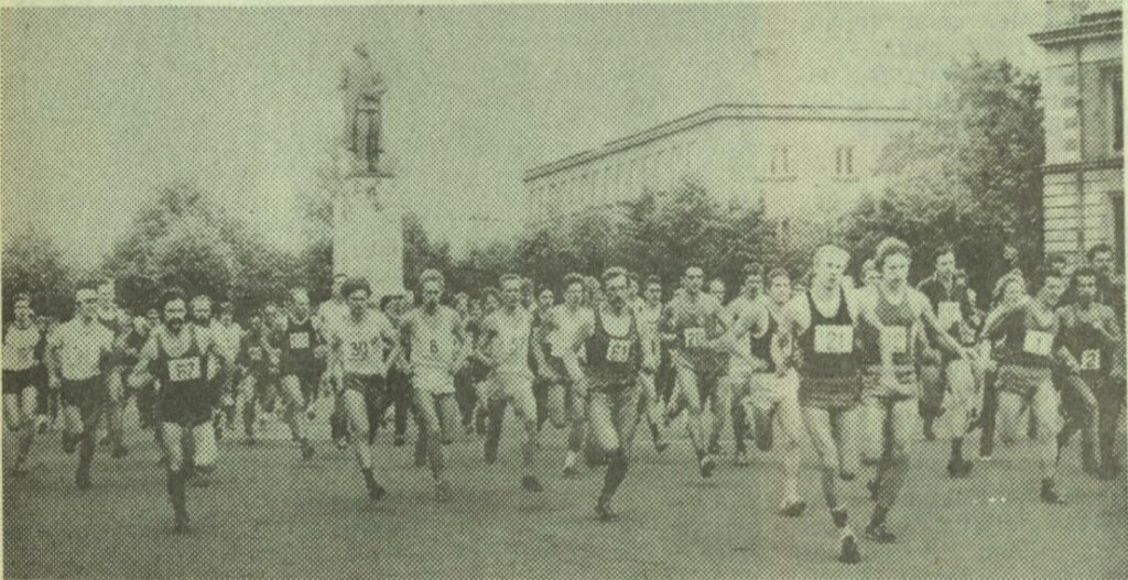 Foto: J. Bleikša foto "Padomju Druva" (Cēsis), Nr.114 (25.09.1984). 6.skrējiens “Apkārt Cēsīm” 