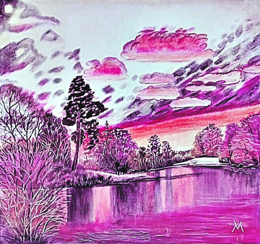 GLEZNA, kas zīmēta ar lūpukrāsu.